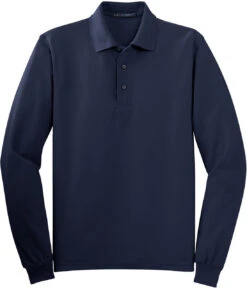 Port Authority Tall Silk Touch Long Sleeve Polo -Thread Logic Store Port Authority Tall Silk Touch Long Sleeve Polo Navy LT 5