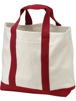 Port Authority Two Tone Shopping Tote 8 Port Authority Two Tone Shopping Tote -Thread Logic Store Port Authority Two Tone Shopping Tote NaturalRed 3
