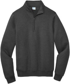 Port & Company Core Fleece 1/4-Zip Pullover Sweatshirt -Thread Logic Store Port Company Core Fleece 14 Zip Pullover Sweatshirt Dark Heather Grey S 13