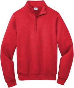 Port & Company Core Fleece 1/4-Zip Pullover Sweatshirt -Thread Logic Store Port Company Core Fleece 14 Zip Pullover Sweatshirt Red S 1