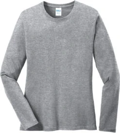 Port & Company Ladies Long Sleeve Cotton T-Shirt 26 Port & Company Ladies Long Sleeve Cotton T-Shirt -Thread Logic Store Port Company Ladies Long Sleeve Cotton T Shirt Athletic Heather XS 5