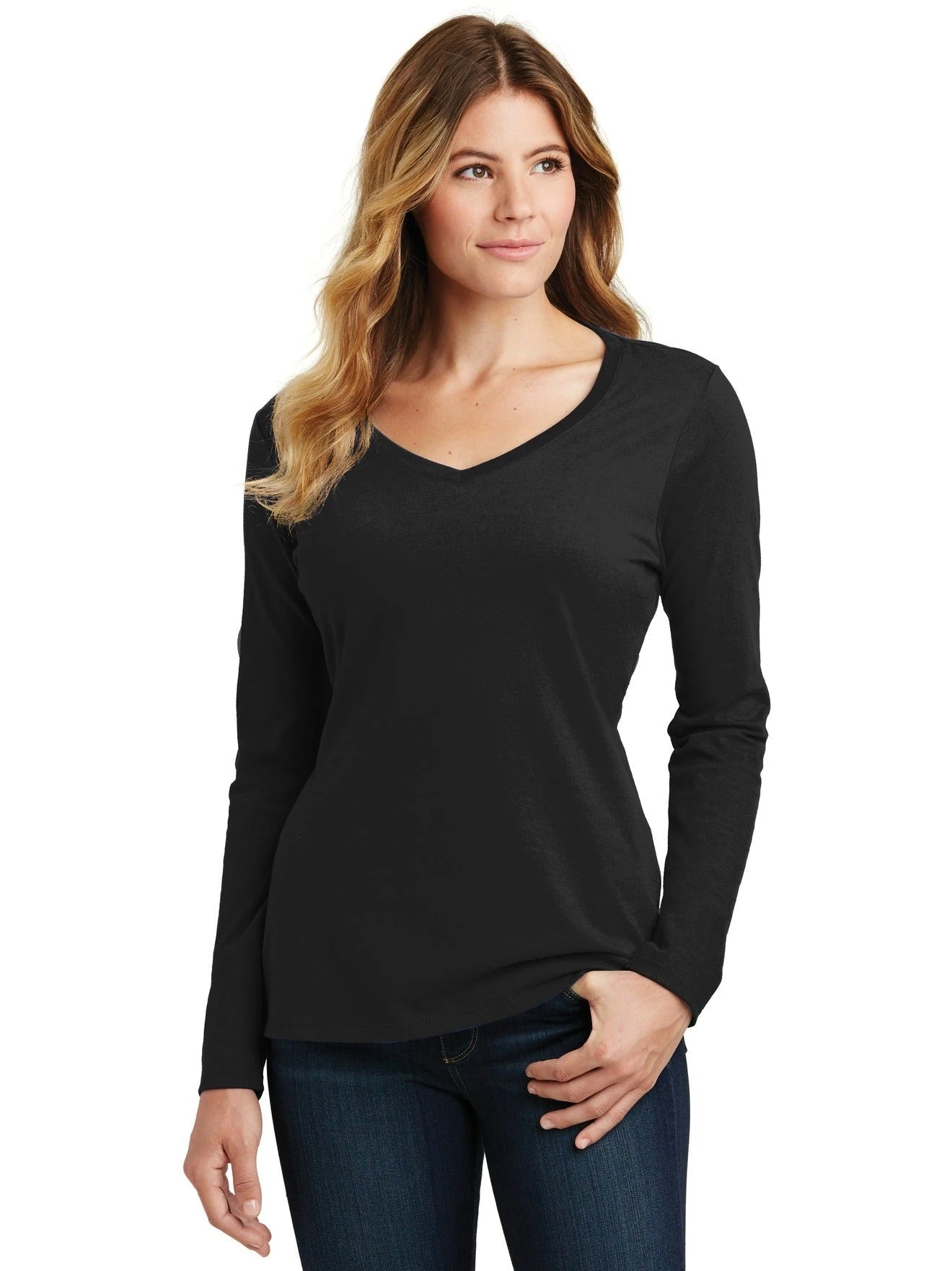 Port & Company Ladies Long Sleeve Fan Favorite V-Neck Tee 20 Port & Company Ladies Long Sleeve Fan Favorite V-Neck Tee - Image 20
