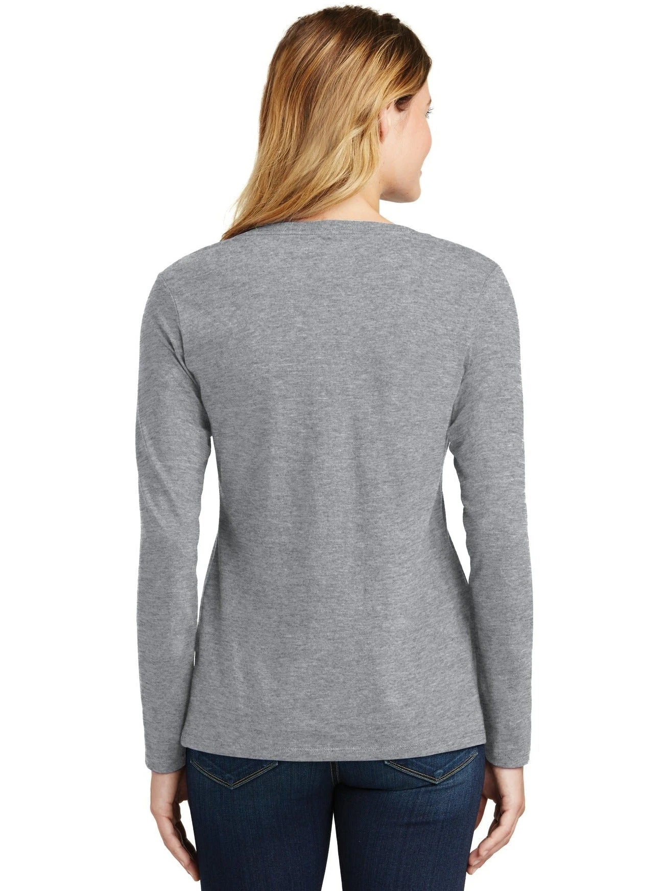 Port & Company Ladies Long Sleeve Fan Favorite V-Neck Tee 5 Port & Company Ladies Long Sleeve Fan Favorite V-Neck Tee - Image 5