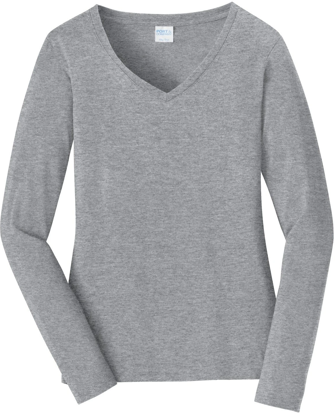 Port & Company Ladies Long Sleeve Fan Favorite V-Neck Tee 2 Port & Company Ladies Long Sleeve Fan Favorite V-Neck Tee - Image 2