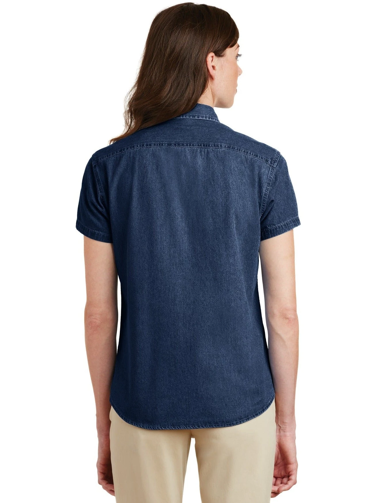 Port & Company Ladies Short Sleeve Value Denim Shirt 10 Port & Company Ladies Short Sleeve Value Denim Shirt - Image 10