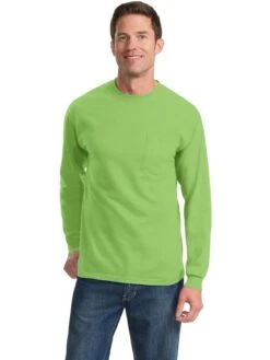 Port & Company Long Sleeve T-Shirt With Pocket -Thread Logic Store Port Company Long Sleeve T Shirt with Pocket 11