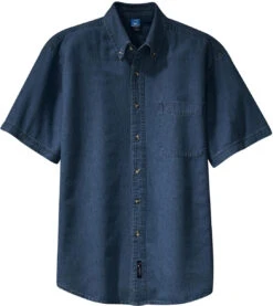 Port & Company Short Sleeve Value Denim Shirt -Thread Logic Store Port Company Short Sleeve Value Denim Shirt Ink Blue S 5