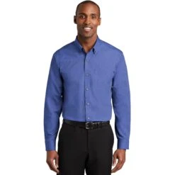 CLOSEOUT - Red House Nailhead Non-Iron Shirt 12 CLOSEOUT - Red House Nailhead Non-Iron Shirt -Thread Logic Store RH370 mediterraneanblue model front 072018