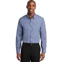 CLOSEOUT - Red House Nailhead Non-Iron Shirt 13 CLOSEOUT - Red House Nailhead Non-Iron Shirt -Thread Logic Store RH370 navy model front 072018