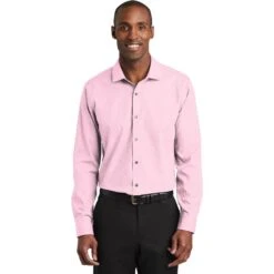CLOSEOUT - Red House Slim Fit Nailhead Non-Iron Shirt -Thread Logic Store RH390 pink model front 072018