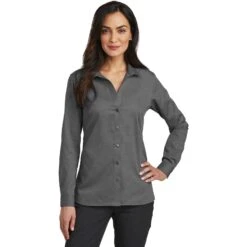 CLOSEOUT - Red House Ladies Nailhead Non-Iron Shirt 13 CLOSEOUT - Red House Ladies Nailhead Non-Iron Shirt -Thread Logic Store RH470 black model front 062018