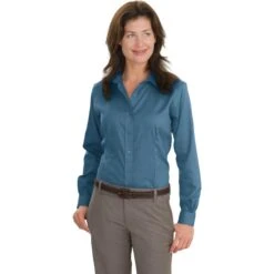 CLOSEOUT - Red House Ladies Nailhead Non-Iron Shirt 12 CLOSEOUT - Red House Ladies Nailhead Non-Iron Shirt -Thread Logic Store RH47 tealblue model front