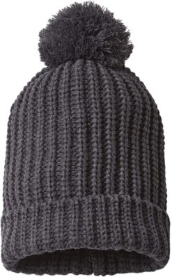 Richardson Chunky Cable With Cuff & Pom Beanie -Thread Logic Store Richardson Chunky Cable with Cuff Pom Beanie Heather Charcoal 1 Size 5