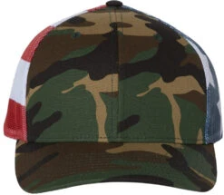 Richardson Printed MeshBack Trucker Cap 27 Richardson Printed MeshBack Trucker Cap -Thread Logic Store Richardson Printed MeshBack Trucker Cap Green CamoStars Stripes OSFA 7