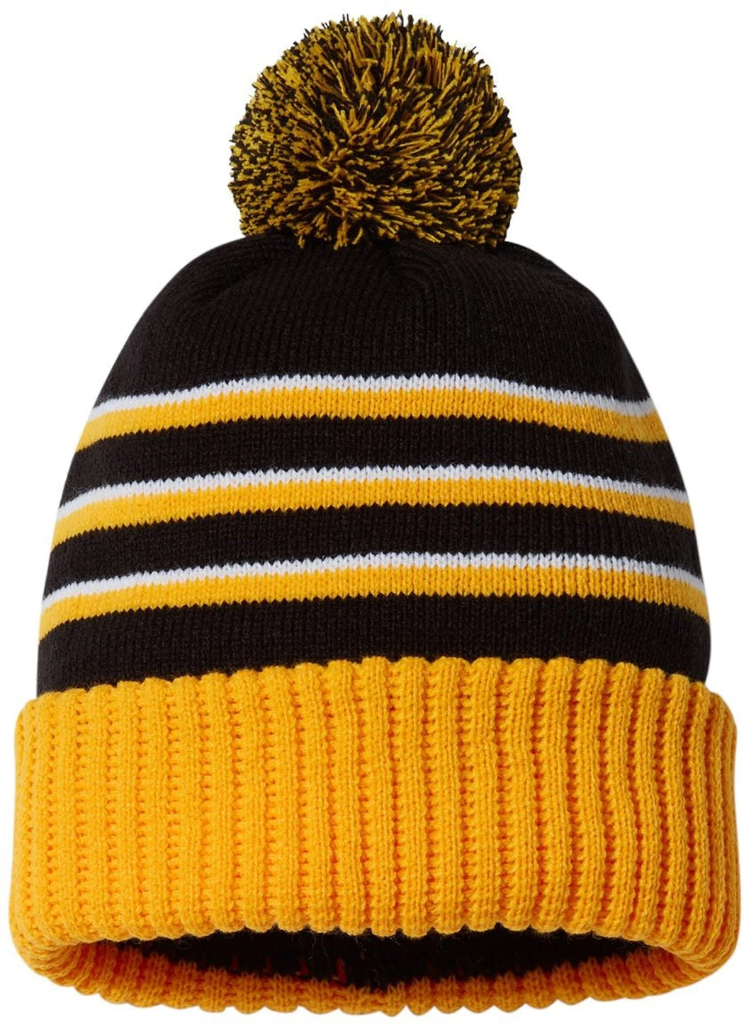 Richardson Stripe Pom Cuffed Beanie 2 Richardson Stripe Pom Cuffed Beanie - Image 2