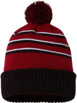 Richardson Stripe Pom Cuffed Beanie 17 Richardson Stripe Pom Cuffed Beanie -Thread Logic Store Richardson Stripe Pom Cuffed Beanie CardinalBlackWhite 1 Size 4
