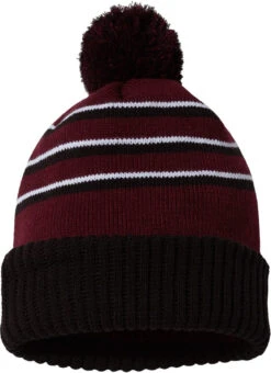 Richardson Stripe Pom Cuffed Beanie 19 Richardson Stripe Pom Cuffed Beanie -Thread Logic Store Richardson Stripe Pom Cuffed Beanie MaroonBlackWhite 1 Size 6