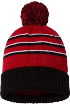 Richardson Stripe Pom Cuffed Beanie 24 Richardson Stripe Pom Cuffed Beanie -Thread Logic Store Richardson Stripe Pom Cuffed Beanie RedBlackWhite 1 Size 11