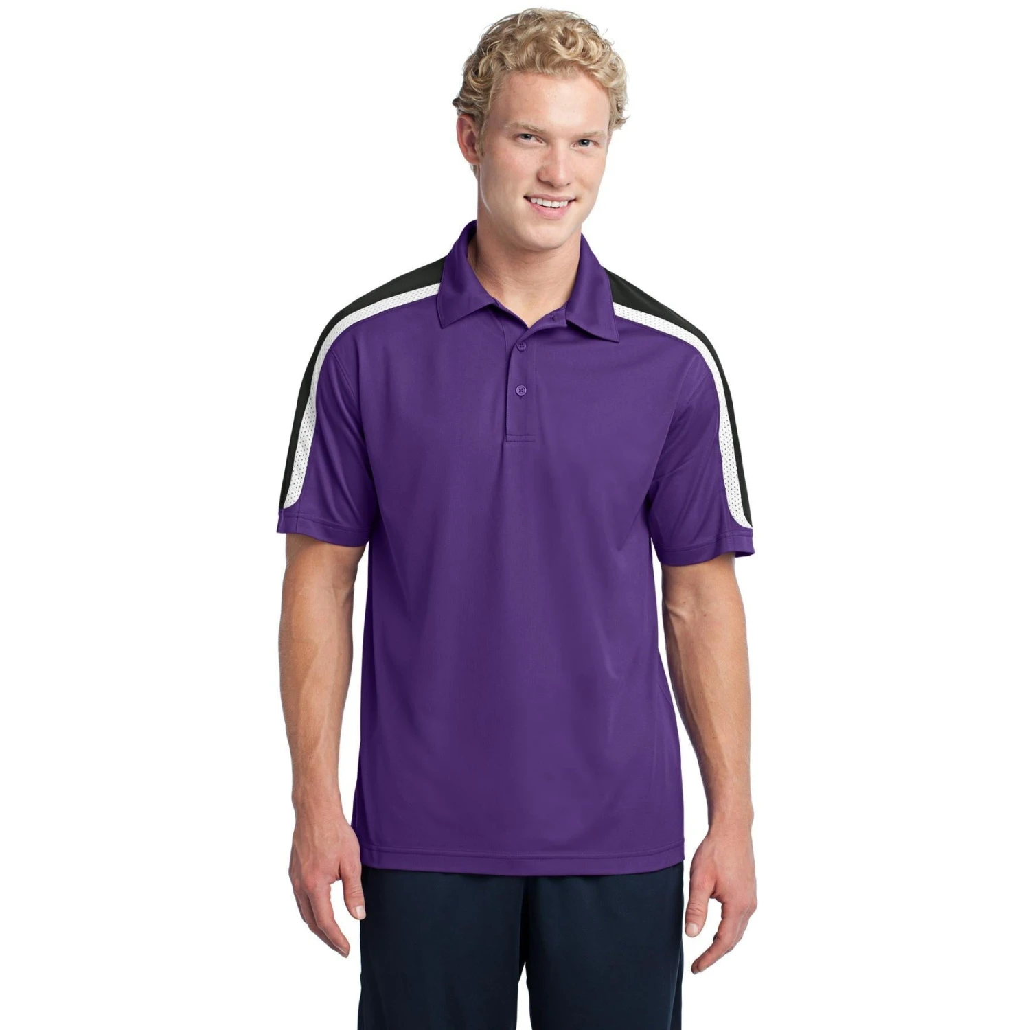 CLOSEOUT - Sport-Tek Tricolor Shoulder Micropique Sport-Wick Polo 1 CLOSEOUT - Sport-Tek Tricolor Shoulder Micropique Sport-Wick Polo