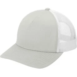 Sport-Tek Yupoong Retro Trucker 5-Panel Cap 25 Sport-Tek Yupoong Retro Trucker 5-Panel Cap -Thread Logic Store STC54 SILVERWHITE Hat Left