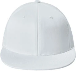 Sport-Tek Flexfit Flat Bill Cap 29 Sport-Tek Flexfit Flat Bill Cap -Thread Logic Store STC56 white hat front