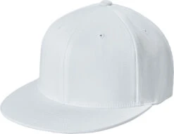 Sport-Tek Flexfit Flat Bill Cap 31 Sport-Tek Flexfit Flat Bill Cap -Thread Logic Store STC56 white hat left