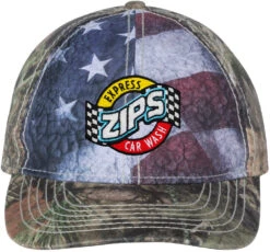 Outdoor Cap Camo With Flag Sublimated Front Panels Cap