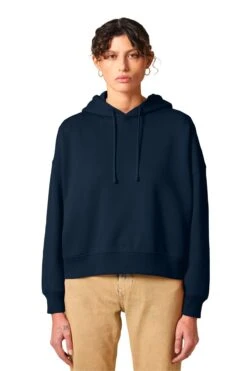 Stanley/Stella Ladies Stella Nora Hooded Sweatshirt -Thread Logic Store SXW035 frenchnavy model front bbe4b2f5 57bb 44db a464 92bcaa09bea1