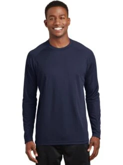 Sport-Tek Dry Zone Long Sleeve Raglan T-Shirt -Thread Logic Store Sport Tek Dry Zone Long Sleeve Raglan T Shirt True Navy S 3