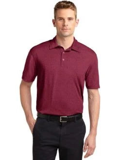 Sport-Tek Heather Contender Polo -Thread Logic Store Sport Tek Heather Contender Polo Cardinal Heather S 3
