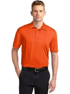 Sport-Tek Heather Contender Polo -Thread Logic Store Sport Tek Heather Contender Polo Deep Orange Heather S 7