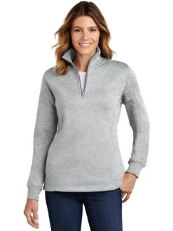 Sport-Tek Ladies 1/4 Zip Sweatshirt 16 Sport-Tek Ladies 1/4 Zip Sweatshirt -Thread Logic Store Sport Tek Ladies 14 Zip Sweatshirt Athletic Heather XS 1