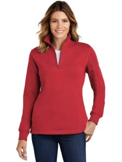 Sport-Tek Ladies 1/4 Zip Sweatshirt 22 Sport-Tek Ladies 1/4 Zip Sweatshirt -Thread Logic Store Sport Tek Ladies 14 Zip Sweatshirt True Red XS 7