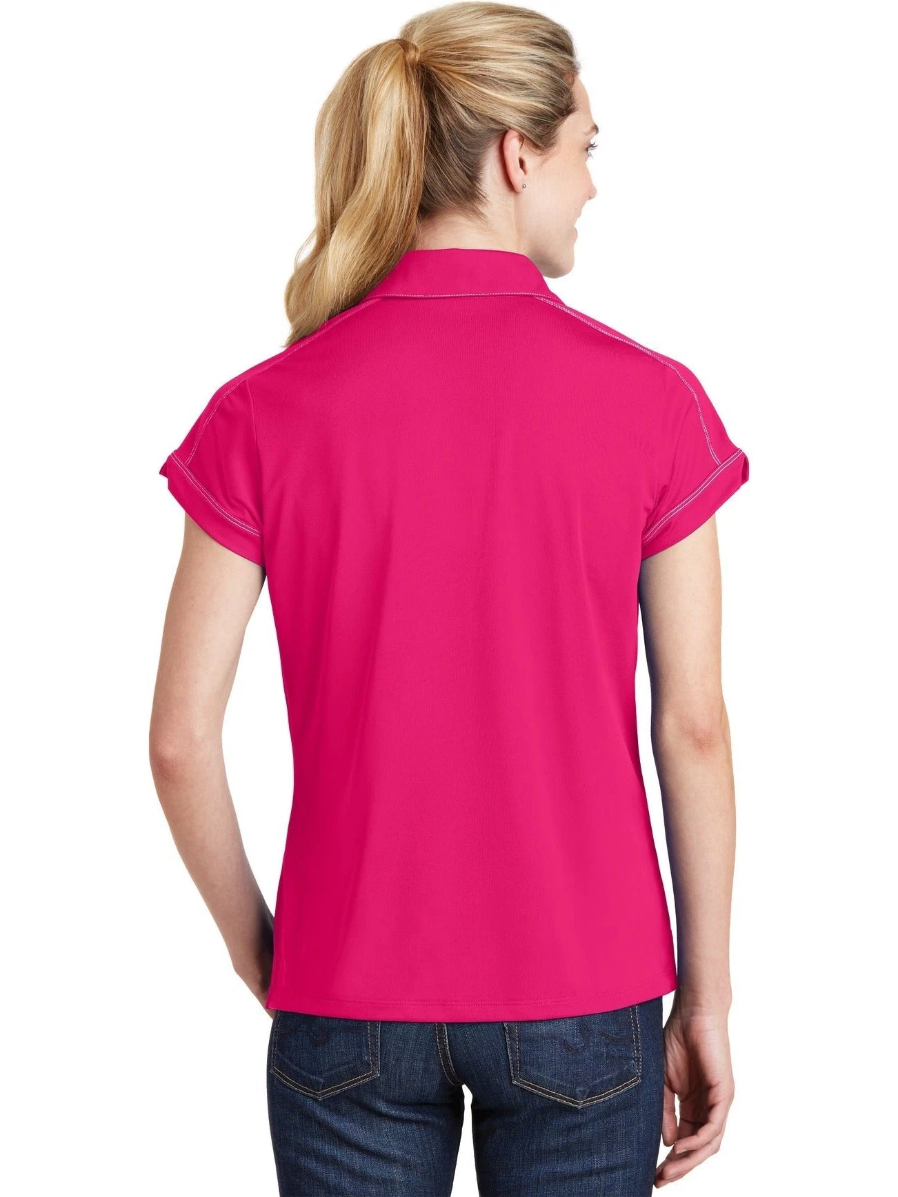 Sport-Tek Ladies Contrast Stitch Polo 3 Sport-Tek Ladies Contrast Stitch Polo - Image 3