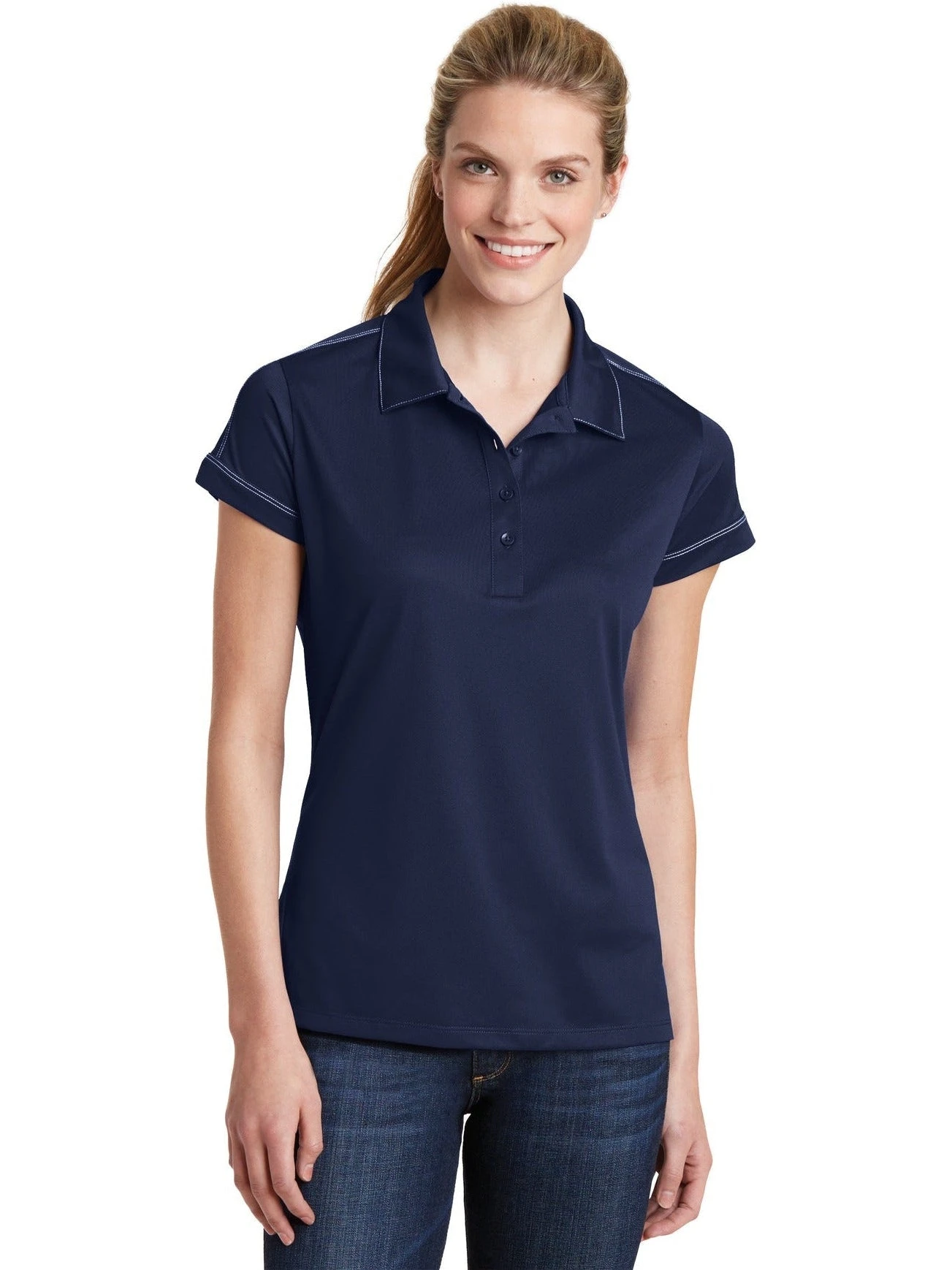 Sport-Tek Ladies Contrast Stitch Polo 6 Sport-Tek Ladies Contrast Stitch Polo - Image 6