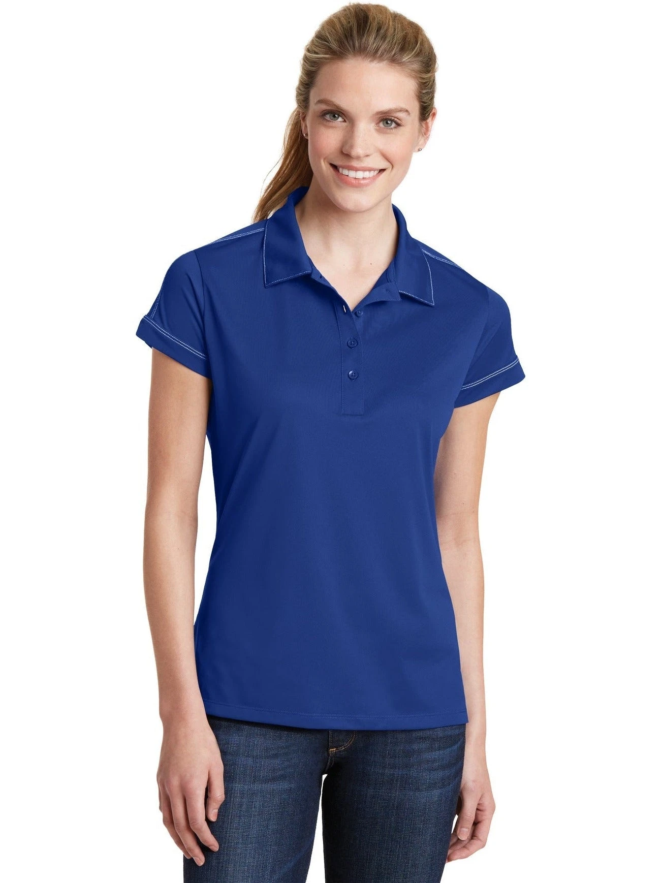 Sport-Tek Ladies Contrast Stitch Polo 10 Sport-Tek Ladies Contrast Stitch Polo - Image 10