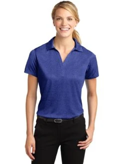 Sport-Tek Ladies Heather Contender Polo -Thread Logic Store Sport Tek Ladies Heather Contender Polo Cobalt Heather S 3