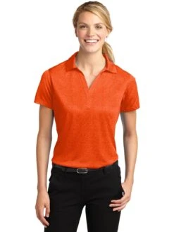 Sport-Tek Ladies Heather Contender Polo -Thread Logic Store Sport Tek Ladies Heather Contender Polo Deep Orange Heather S 5