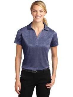 Sport-Tek Ladies Heather Contender Polo -Thread Logic Store Sport Tek Ladies Heather Contender Polo True Navy Heather S 11