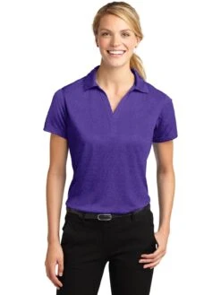 Sport-Tek Ladies Heather Contender Polo -Thread Logic Store Sport Tek Ladies Heather Contender Polo Varsity Purple Heather S 15