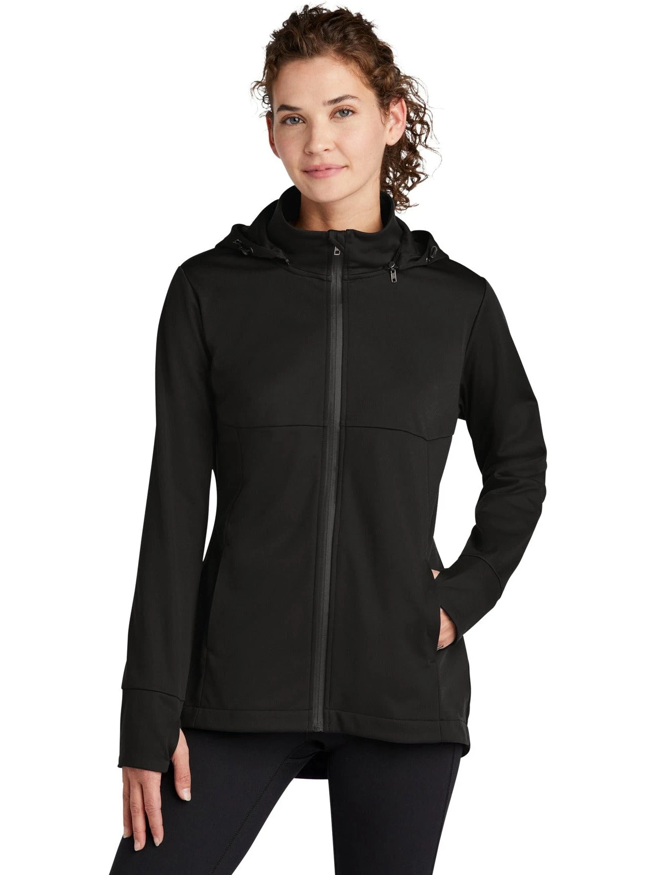 Sport-Tek Ladies Hooded Soft Shell Jacket 2 Sport-Tek Ladies Hooded Soft Shell Jacket - Image 2