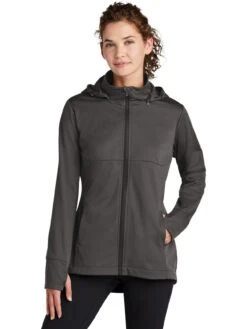 Sport-Tek Ladies Hooded Soft Shell Jacket 10 Sport-Tek Ladies Hooded Soft Shell Jacket -Thread Logic Store Sport Tek Ladies Hooded Soft Shell Jacket Graphite S 3