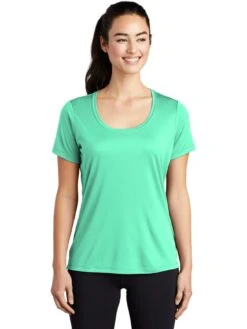 Sport-Tek Ladies Posi-Uv Pro Scoop Neck Tee -Thread Logic Store Sport Tek Ladies Posi Uv Pro Scoop Neck Tee Bright Seafoam S 3