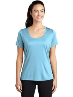 Sport-Tek Ladies Posi-Uv Pro Scoop Neck Tee -Thread Logic Store Sport Tek Ladies Posi Uv Pro Scoop Neck Tee Light Blue S 7