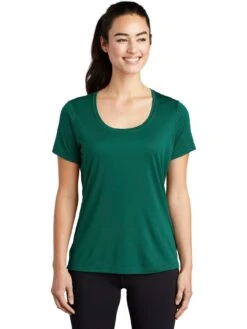 Sport-Tek Ladies Posi-Uv Pro Scoop Neck Tee -Thread Logic Store Sport Tek Ladies Posi Uv Pro Scoop Neck Tee Marine Green S 9