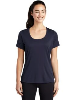 Sport-Tek Ladies Posi-Uv Pro Scoop Neck Tee -Thread Logic Store Sport Tek Ladies Posi Uv Pro Scoop Neck Tee True Navy S 14