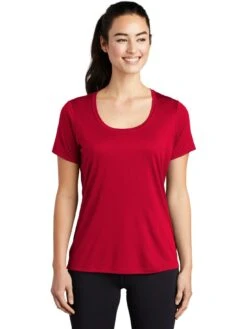 Sport-Tek Ladies Posi-Uv Pro Scoop Neck Tee -Thread Logic Store Sport Tek Ladies Posi Uv Pro Scoop Neck Tee True Red S 16