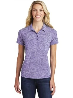 Sport-Tek Ladies PosiCharge Electric Heather Polo -Thread Logic Store Sport Tek Ladies PosiCharge Electric Heather Polo Purple Electric S 8