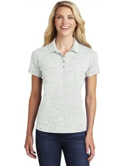 Sport-Tek Ladies PosiCharge Electric Heather Polo -Thread Logic Store Sport Tek Ladies PosiCharge Electric Heather Polo Silver Electric S 10