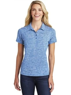 Sport-Tek Ladies PosiCharge Electric Heather Polo -Thread Logic Store Sport Tek Ladies PosiCharge Electric Heather Polo True Royal Electric S 14